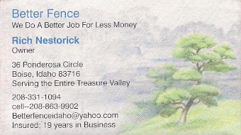 Business Card - Better Fence