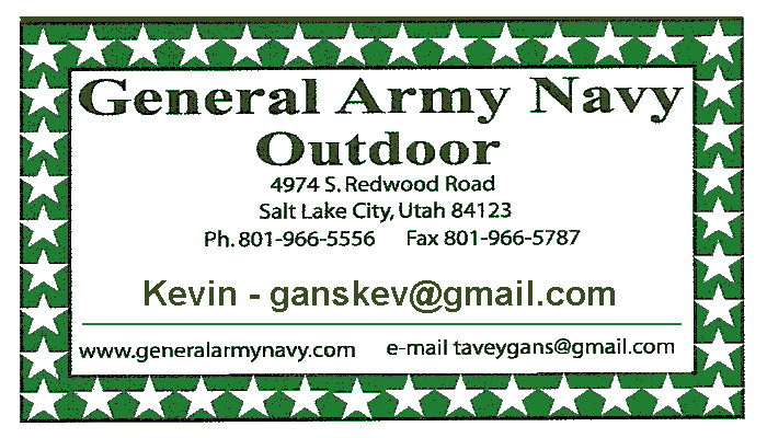 Business Card: General Army Navy Outdoor