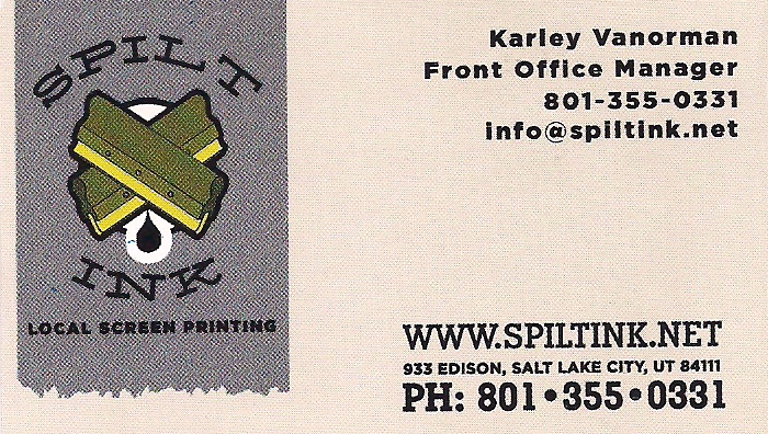 Business Card: Spilt Ink Screen Printing