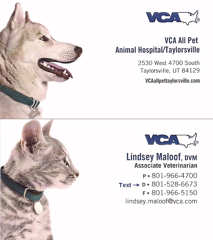 Business Card - VCA Animal Hospital