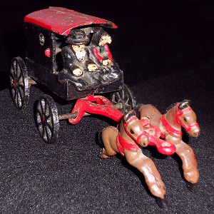 Collectible Cast Iron Amish Horse & Buggy