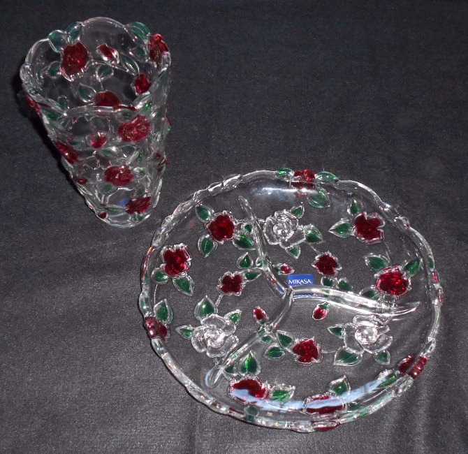 Collectible - Mikasa Crystal Plate And Vase